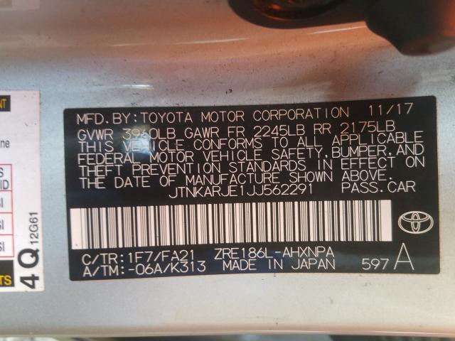 2018 TOYOTA COROLLA IM - JTNKARJE1JJ562291