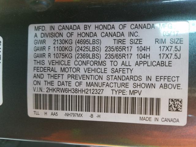 2017 HONDA CR-V LX 2HKRW6H38HH212327