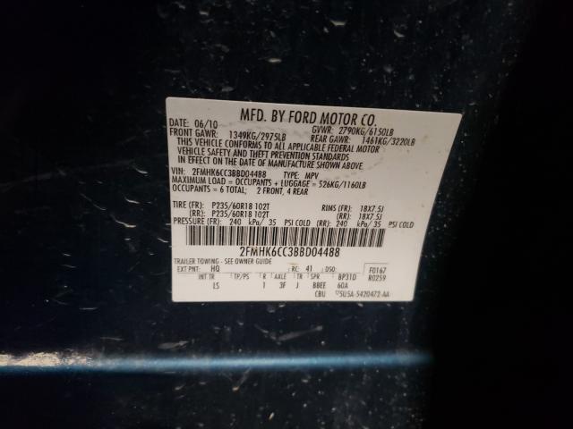 2011 FORD FLEX SEL 2FMHK6CC3BBD04488