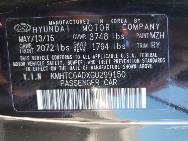 2016 HYUNDAI VELOSTER KMHTC6ADXGU299150