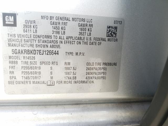 2014 BUICK ENCLAVE 5GAKRBKD7EJ126644