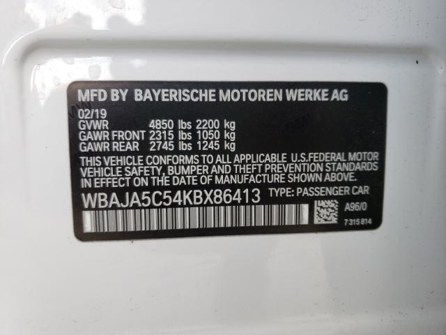 2019 BMW 530 I WBAJA5C54KBX86413