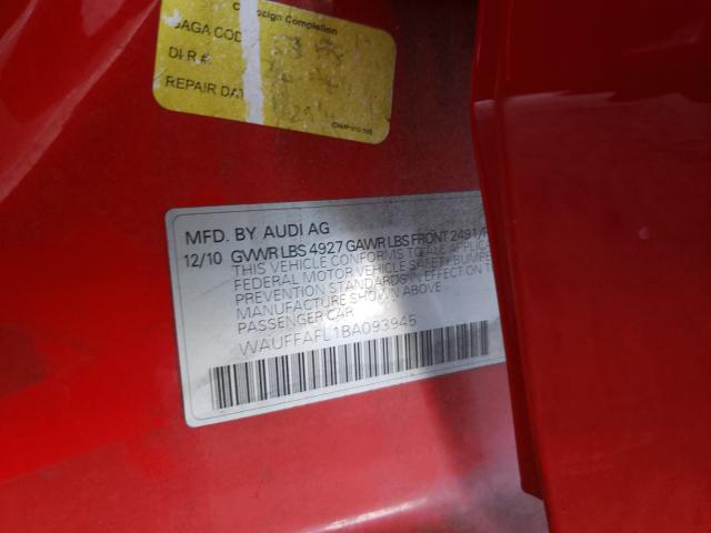 2011 AUDI A4 PREMIUM WAUFFAFL1BA093945