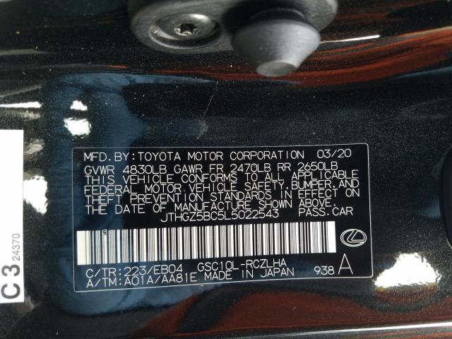 2020 LEXUS RC 350 F-S JTHGZ5BC5L5022543