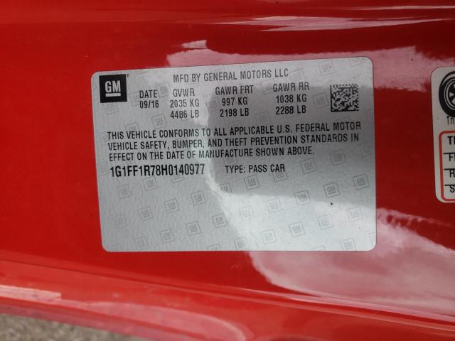 2017 CHEVROLET CAMARO SS 1G1FF1R78H0140977