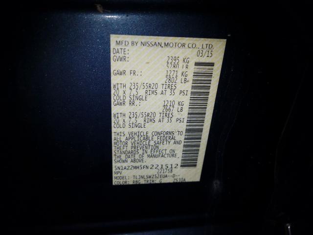 2015 NISSAN MURANO S 5N1AZ2MH5FN221512