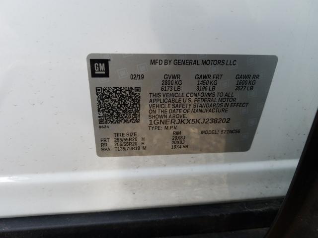 2019 CHEVROLET TRAVERSE R - 1GNERJKX5KJ238202