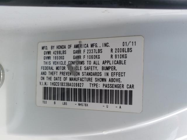 2011 HONDA ACCORD LX- - 1HGCS1B33BA009827