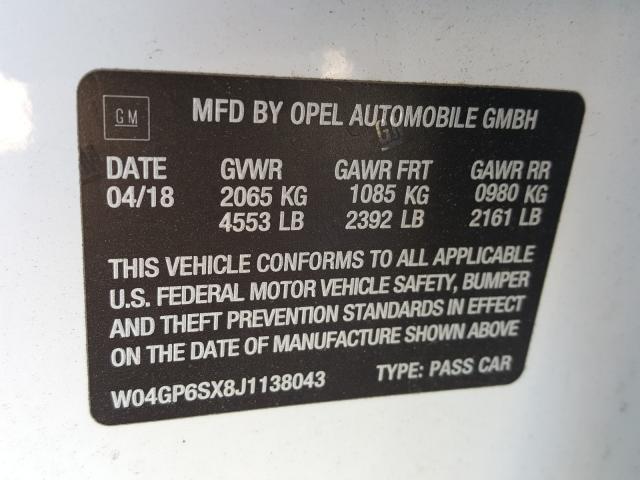 2018 BUICK REGAL ESSE W04GP6SX8J1138043