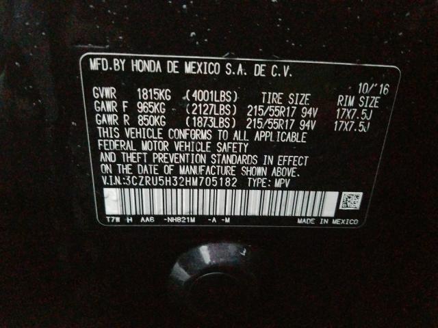 2017 HONDA HR-V LX 3CZRU5H32HM705182