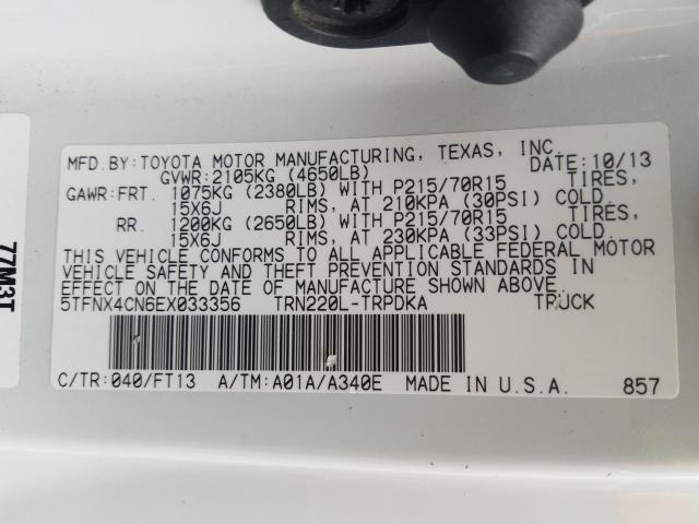 2014 TOYOTA TACOMA 5TFNX4CN6EX033356