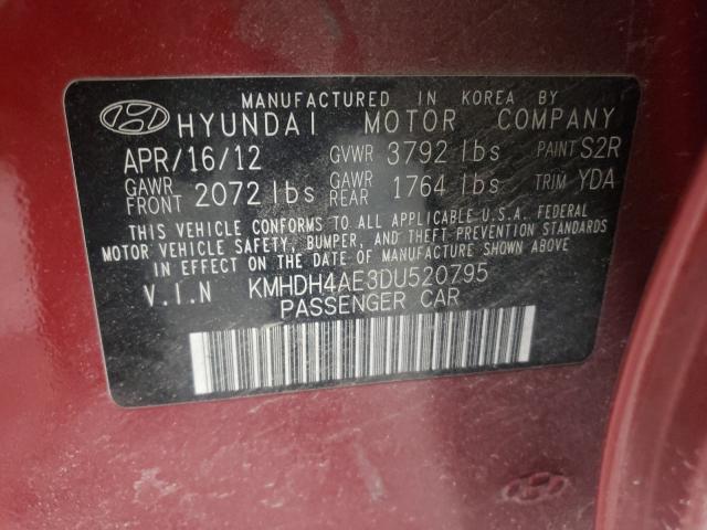 2013 HYUNDAI ELANTRA GL KMHDH4AE3DU520795