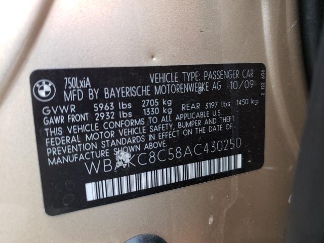 2010 BMW 750 LI XDR WBAKC8C58AC430250