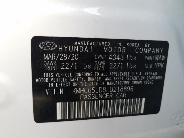 2020 HYUNDAI IONIQ SE KMHC65LD8LU218896