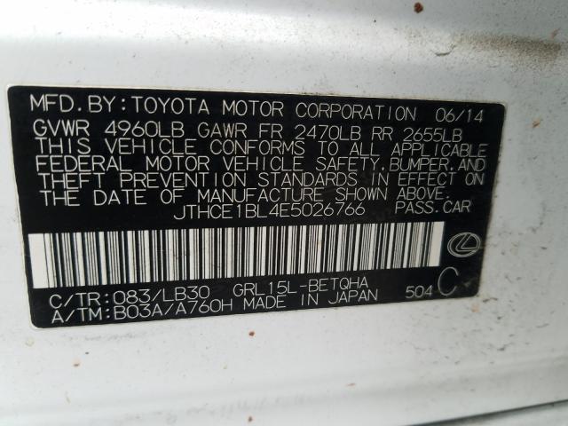 2014 LEXUS GS 350 JTHCE1BL4E5026766