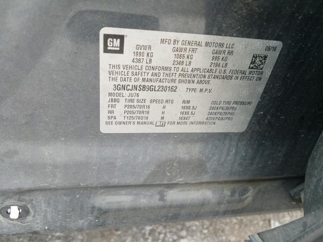 2016 CHEVROLET TRAX LS 3GNCJNSB9GL230162