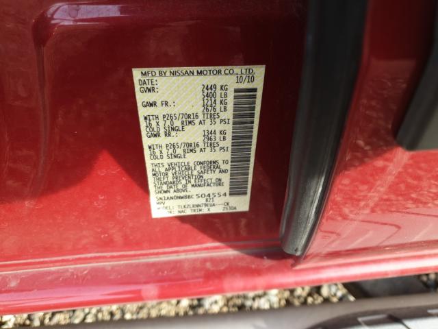 2011 NISSAN XTERRA OFF 5N1AN0NW8BC504554