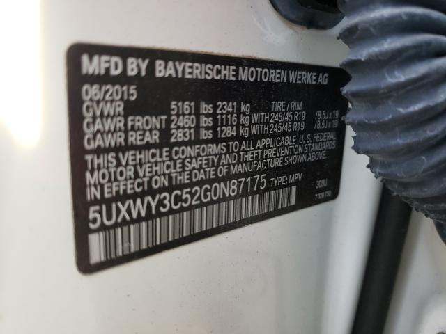2016 BMW X3 XDRIVE2 5UXWY3C52G0N87175