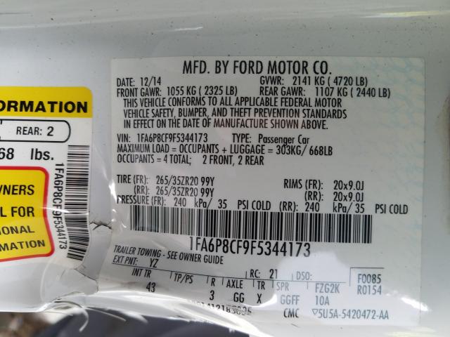 2015 FORD MUSTANG GT 1FA6P8CF9F5344173