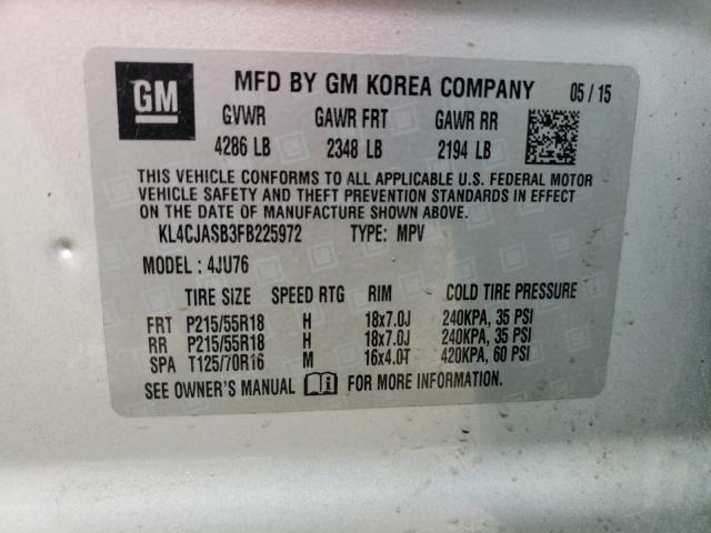 2015 BUICK ENCORE KL4CJASB3FB225972
