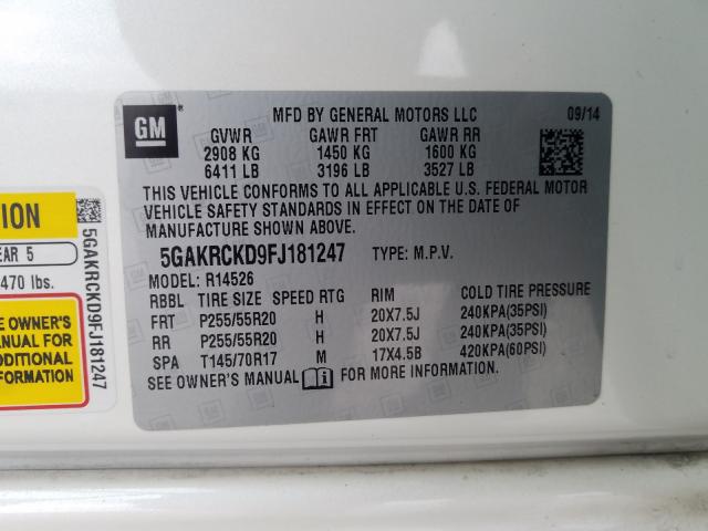 2015 BUICK ENCLAVE 5GAKRCKD9FJ181247