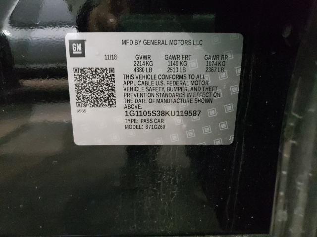 2019 CHEVROLET IMPALA PRE 1G1105S38KU119587