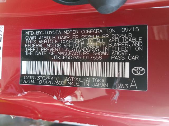 2016 TOYOTA SCION TC JTKJF5C79GJ017658