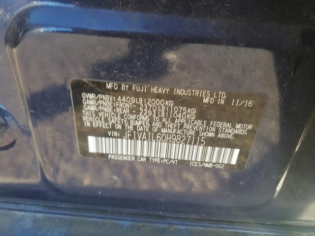 2017 SUBARU WRX LIMITE JF1VA1L60H9827115