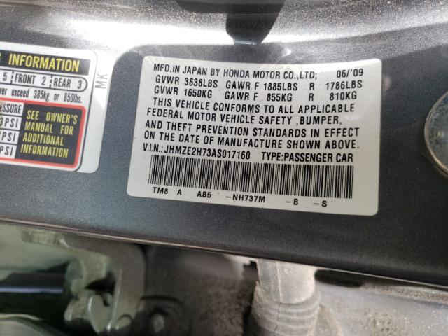 2010 HONDA INSIGHT EX JHMZE2H73AS017160