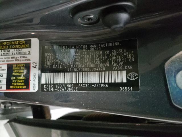 2011 TOYOTA AVALON BAS 4T1BK3DB0BU394428