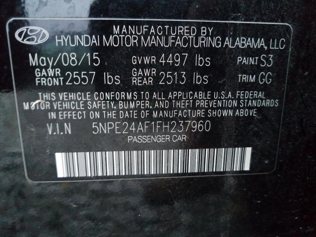 2015 HYUNDAI SONATA SE 5NPE24AF1FH237960