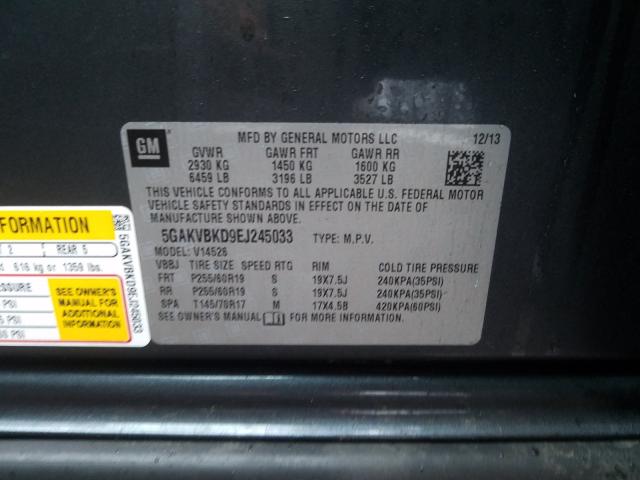 2014 BUICK ENCLAVE 5GAKVBKD9EJ245033