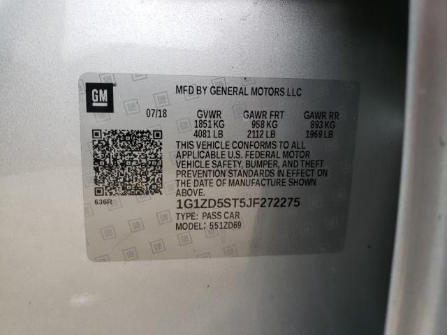 2018 CHEVROLET MALIBU 1G1ZD5ST5JF272275