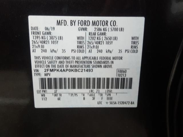 2019 FORD EDGE ST 2FMPK4AP0KBC21493