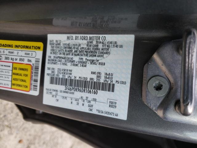 2013 FORD FUSION 3FA6P0K96DR106160