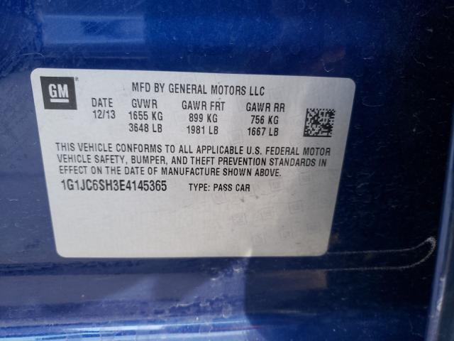 2014 CHEVROLET SONIC LT 1G1JC6SH3E4145365