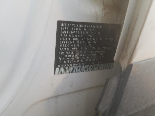 2016 VOLKSWAGEN TIGUAN WVGAV7AX0GW601700