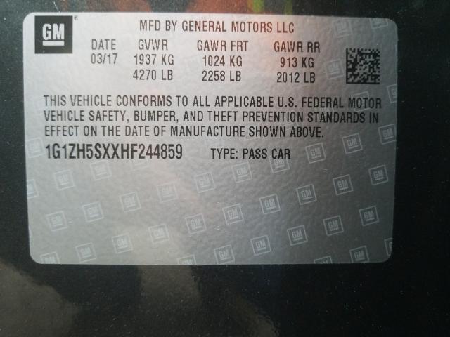 2017 CHEVROLET MALIBU PRE 1G1ZH5SXXHF244859