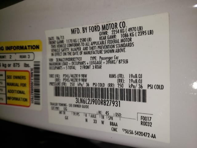 2013 LINCOLN MKZ 3LN6L2J90DR827931