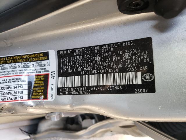 2010 TOYOTA CAMRY BASE 4T1BF3EKXAU108568