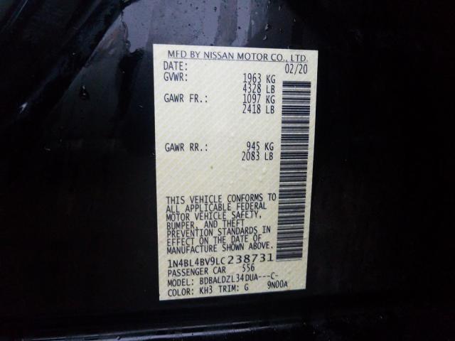 2020 NISSAN ALTIMA S 1N4BL4BV9LC238731