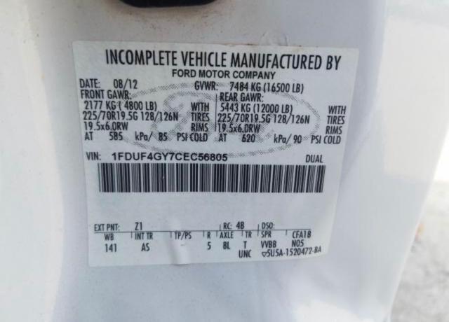 2012 FORD F450 SUPER 1FDUF4GY7CEC56805