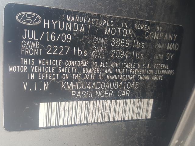 2010 HYUNDAI ELANTRA BL KMHDU4AD0AU841045
