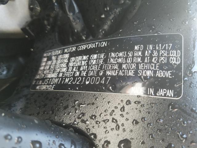 2018 SUZUKI GSX-R1000 JS1DM11M2J2100047