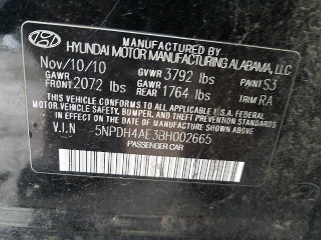 2011 HYUNDAI ELANTRA GL 5NPDH4AE3BH002665