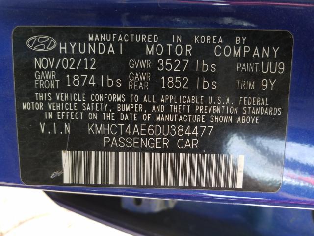 2013 HYUNDAI ACCENT GLS KMHCT4AE6DU384477
