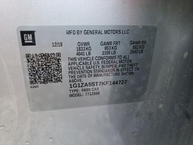 2019 CHEVROLET MALIBU L 1G1ZA5ST7KF144727