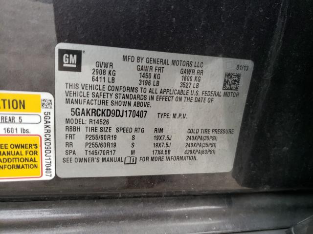 2013 BUICK ENCLAVE 5GAKRCKD9DJ170407
