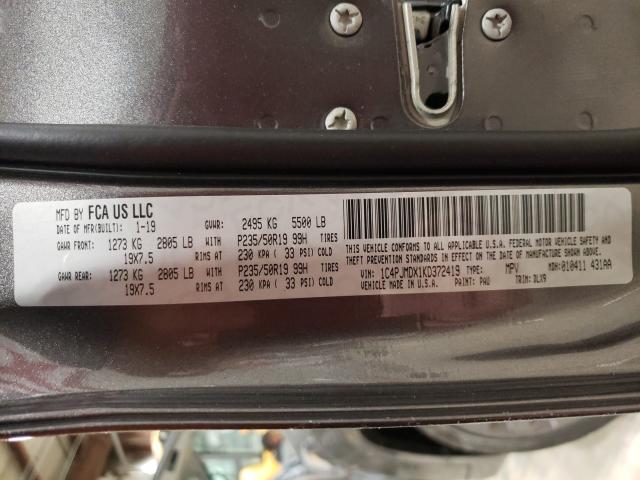 2019 JEEP CHEROKEE L 1C4PJMDX1KD372419