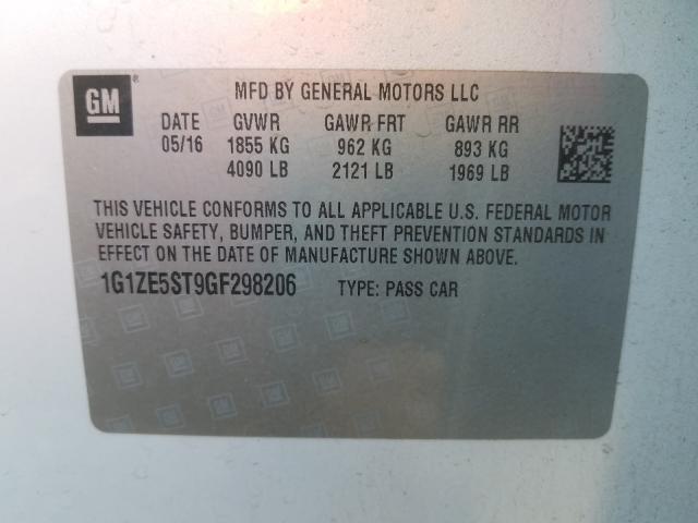 2016 CHEVROLET MALIBU LT - 1G1ZE5ST9GF298206